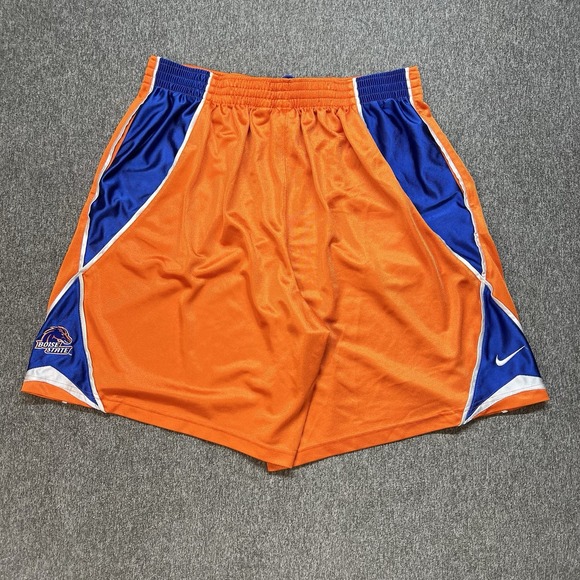Vintage Nike Boise State Basketball Shorts Mens 2XL Blue Orange Y2K Baggy (050) - Picture 8 of 10